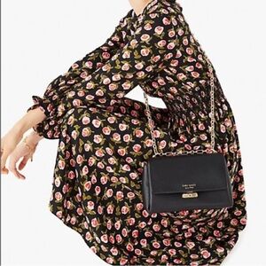 KATE SPADE NWT Carlyle pebbles leather shoulder bag -black